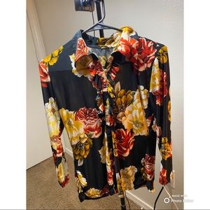 Flower and black shirt